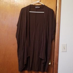 Brown short sleeve cardigan